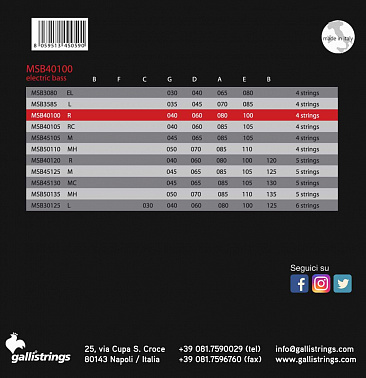 Струны GALLI STRINGS MSB40100