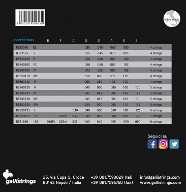 Струны GALLI STRINGS RSB45105