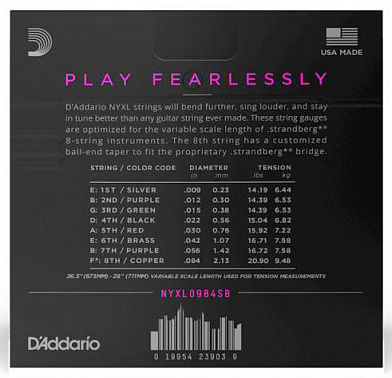Струны D'ADDARIO NYXL0984SB