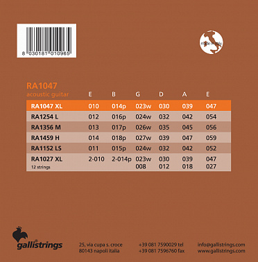 Струны GALLI STRINGS RA1047