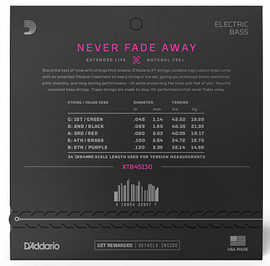 Струны D'ADDARIO XTB45130