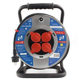 Удлинитель на 4 розетки PC44803 PowerCube (на катушке)