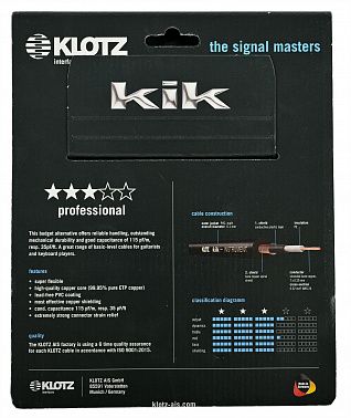 Иинструментальный кабель Klotz KIK3.0PPSW